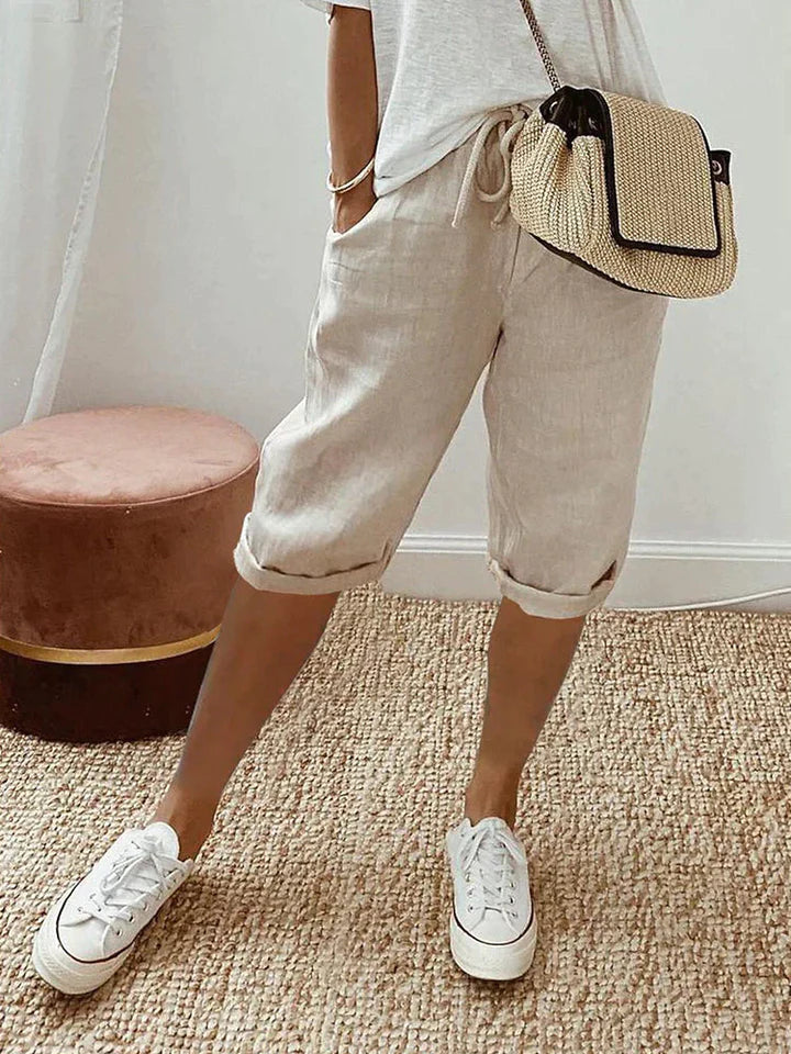 Drune | Shorts Aus Baumwolle und Leinen für Frauen