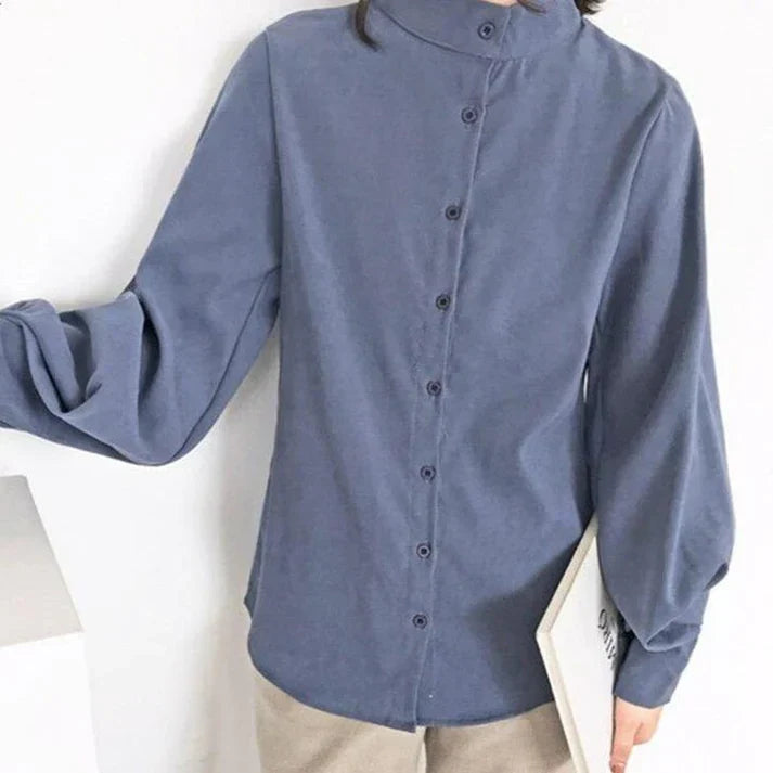 Drune | Klassische Rollkragenbluse mit Ballonärmeln