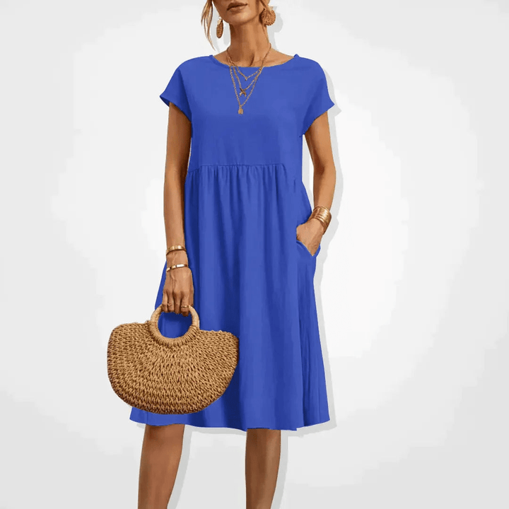 Drune | Damen Kleid Stilvolles Midi Kleid Sommerliche Eleganz