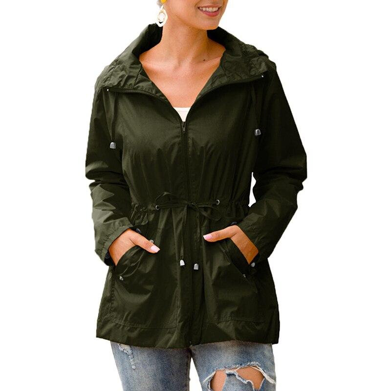 Drune | Damen-Regenjacke mit gebundener Taille