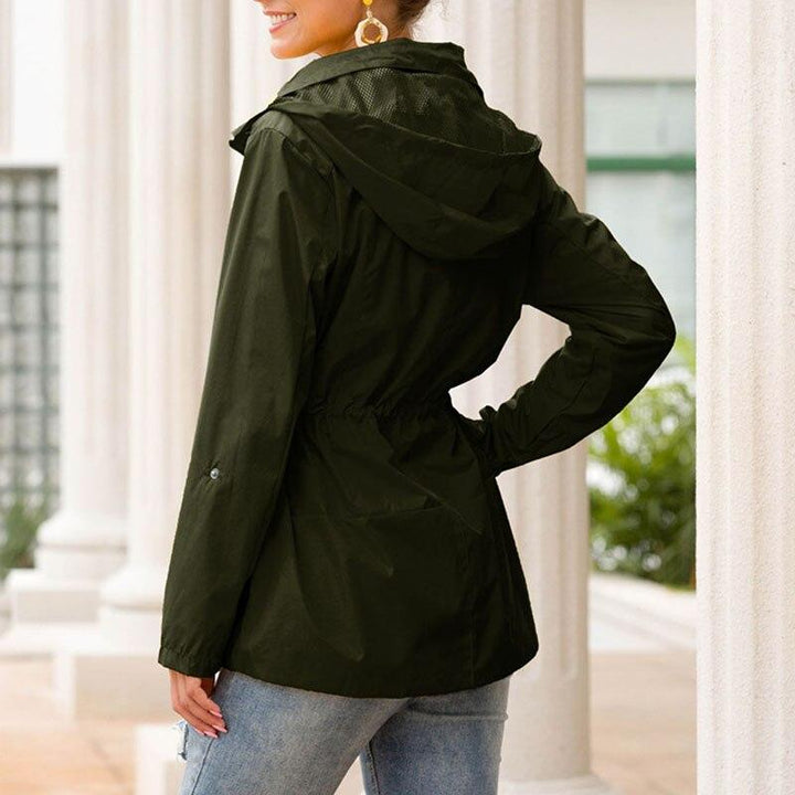 Drune | Damen-Regenjacke mit gebundener Taille