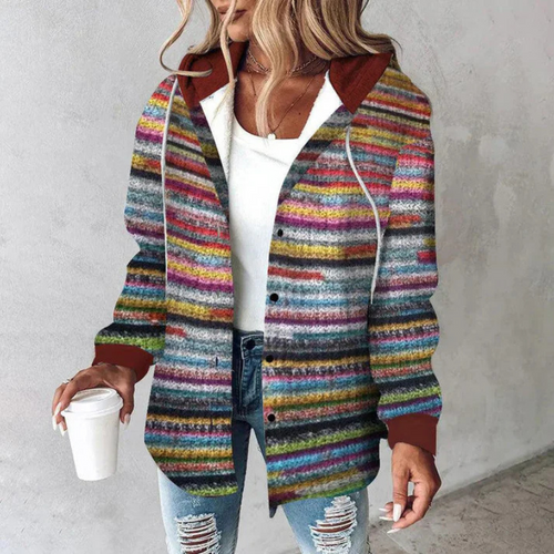 Drune | Damen Kurz Strickjacke Mit Kapuze