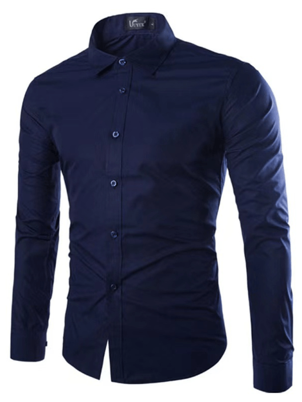 Drune | Lässiges Bügelfreies Slim Fit Herrenhemd