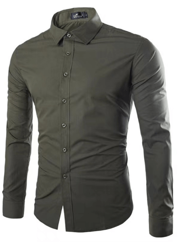 Drune | Lässiges Bügelfreies Slim Fit Herrenhemd