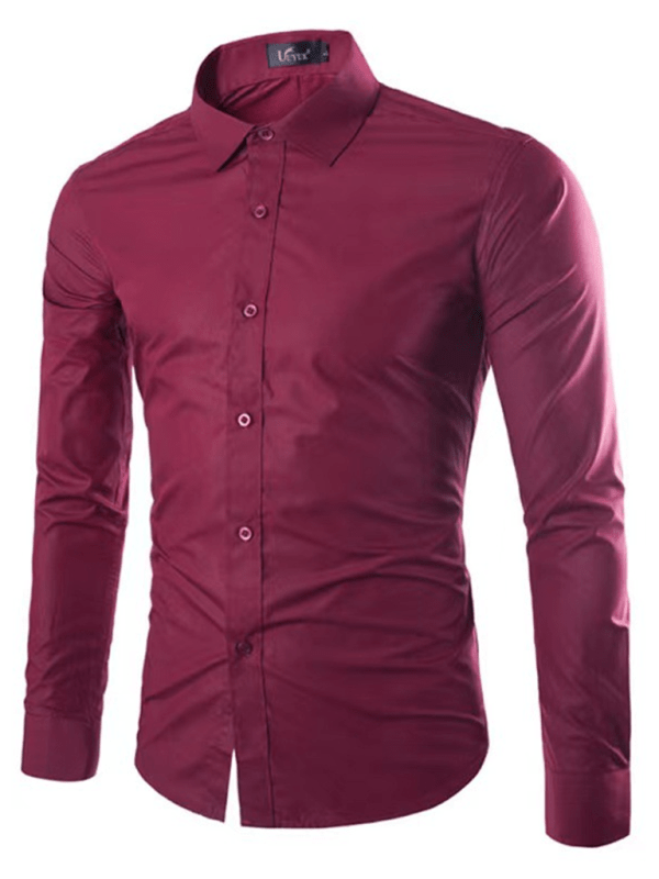 Drune | Lässiges Bügelfreies Slim Fit Herrenhemd