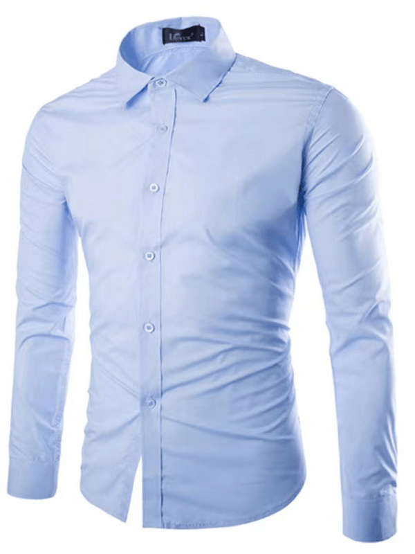 Drune | Lässiges Bügelfreies Slim Fit Herrenhemd