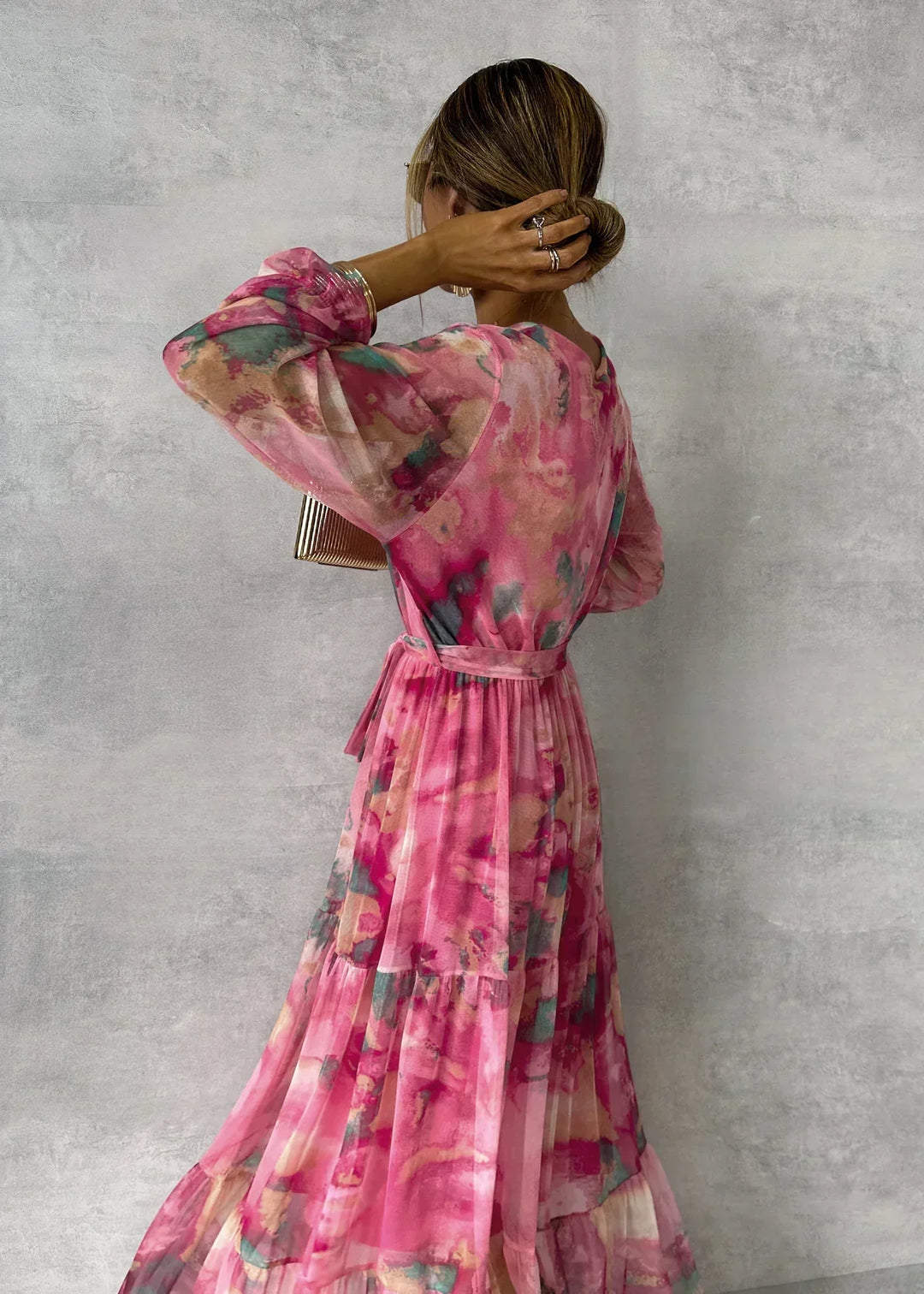 Drune | Modernes und Lässiges Pinkes Langarmkleid für Damen