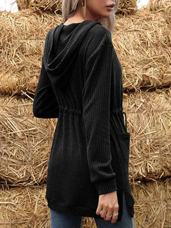 Drune | Kapuzen Strick Strickjacke Pullover