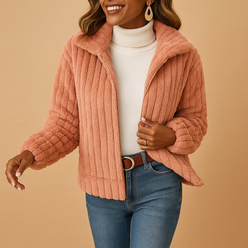 Drune | Stilvolle Teddy Damenjacke mit Kragen