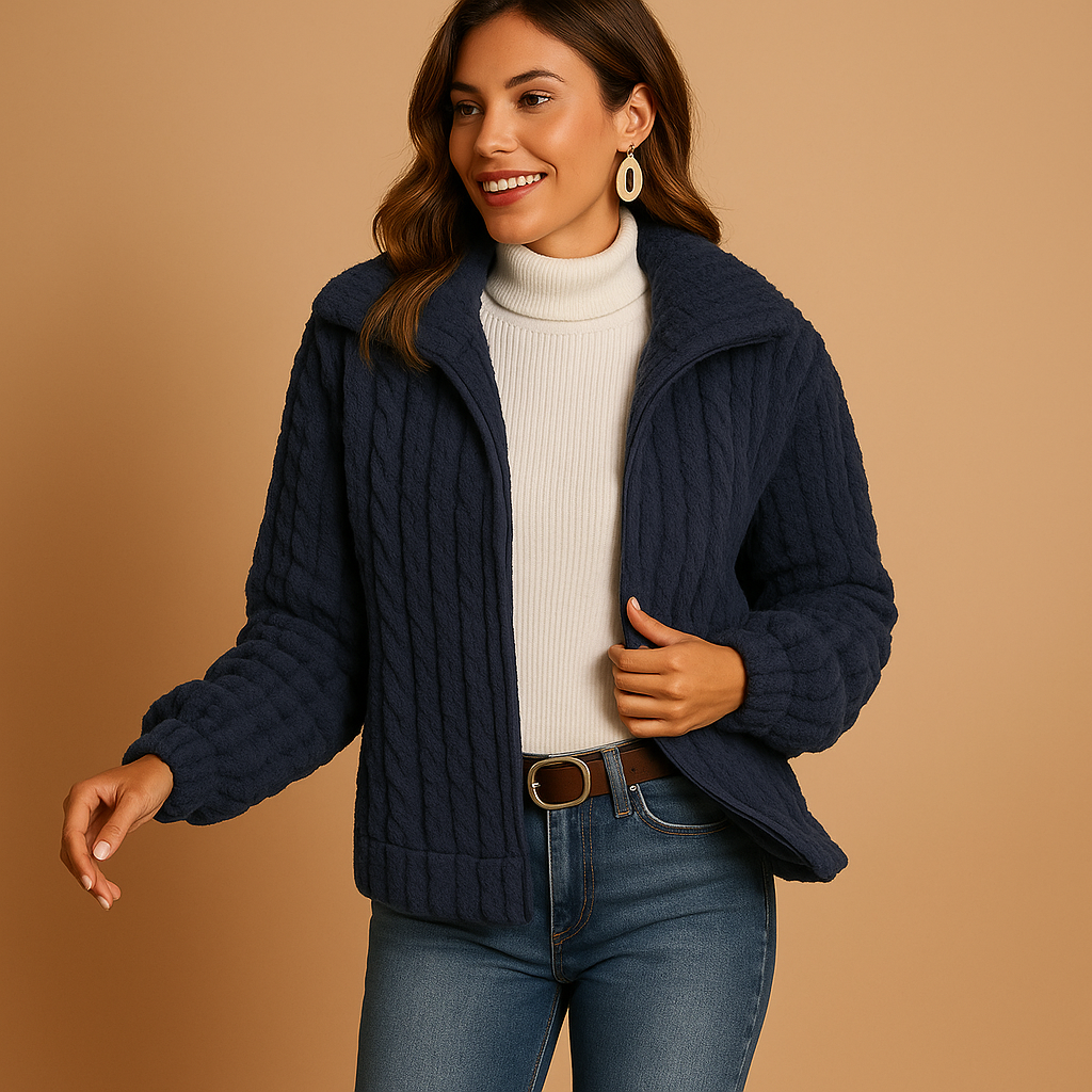 Drune | Stilvolle Teddy Damenjacke mit Kragen