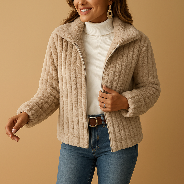 Drune | Stilvolle Teddy Damenjacke mit Kragen