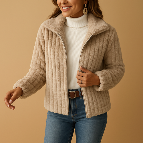 Drune | Stilvolle Teddy Damenjacke mit Kragen
