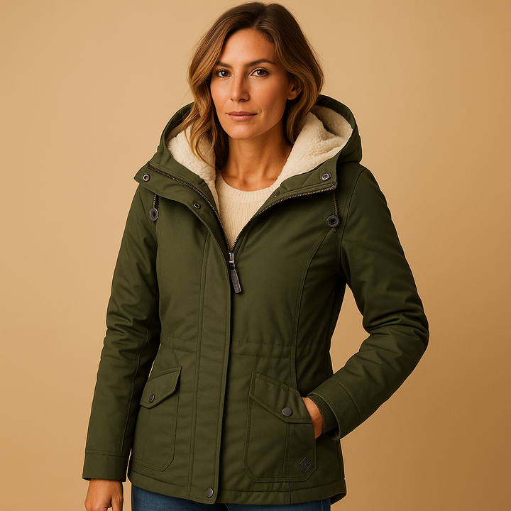 Drune | Stilvolle Damen ParkA-Winterjacke mit Kapuze