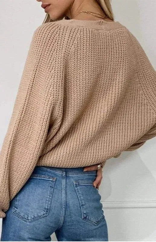 Drune | Knopf Frauen Strickjacke Pullover