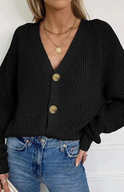 Drune | Knopf Frauen Strickjacke Pullover