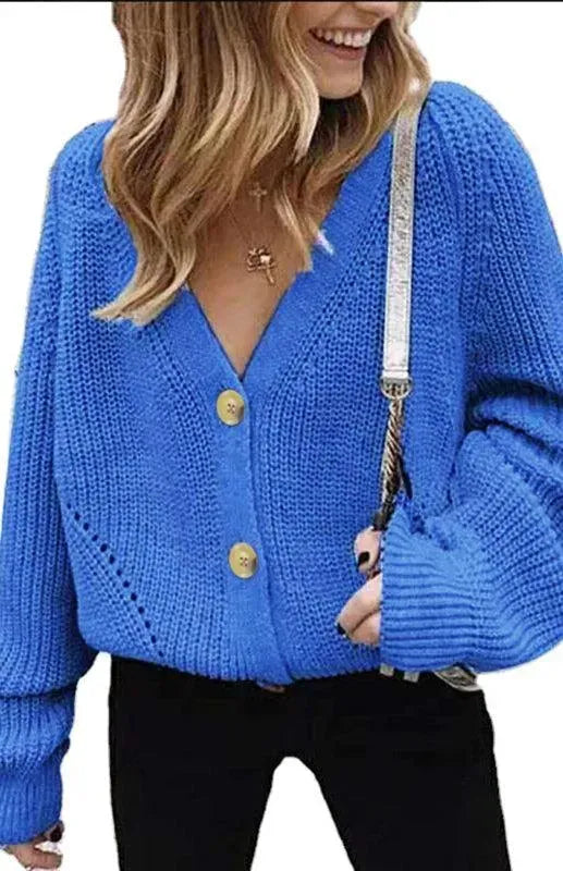 Drune | Knopf Frauen Strickjacke Pullover