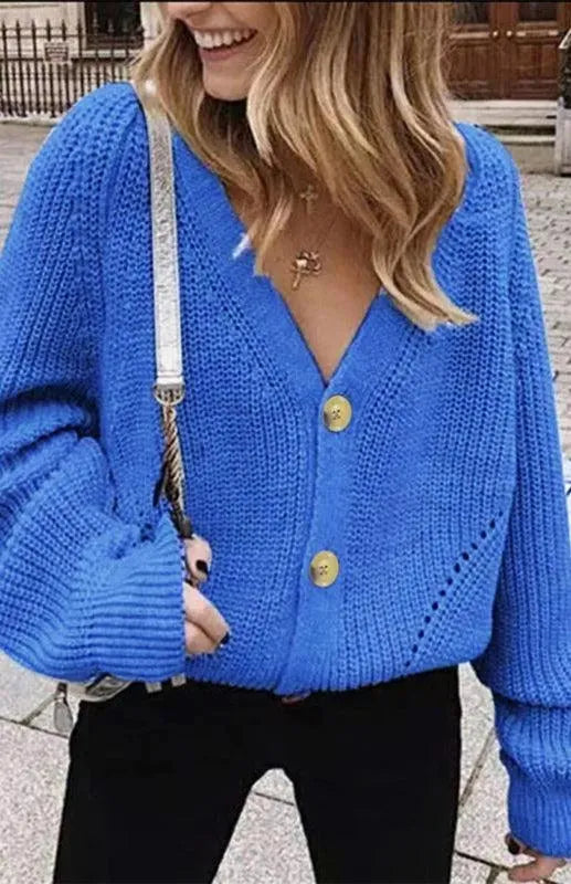 Drune | Knopf Frauen Strickjacke Pullover
