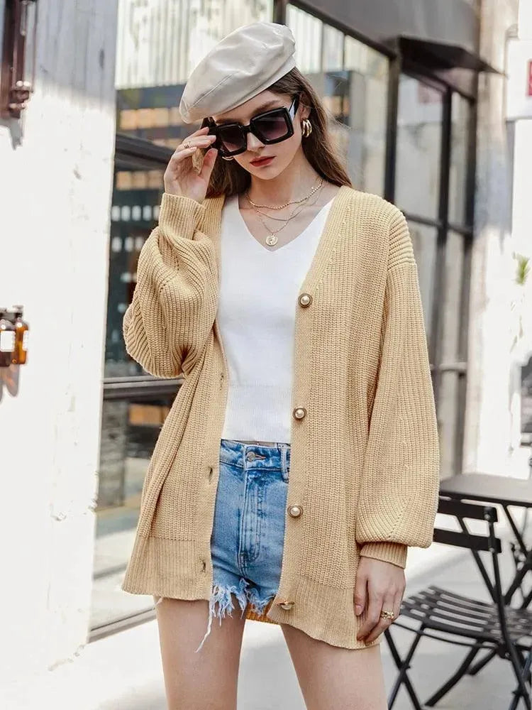 Drune | Schlichte Strickjacke Pullover für Alltag