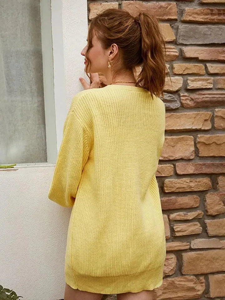 Drune | Schlichte Strickjacke Pullover für Alltag