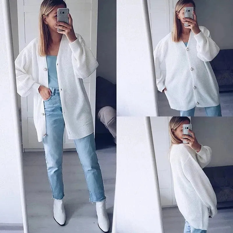 Drune | Schlichte Strickjacke Pullover für Alltag