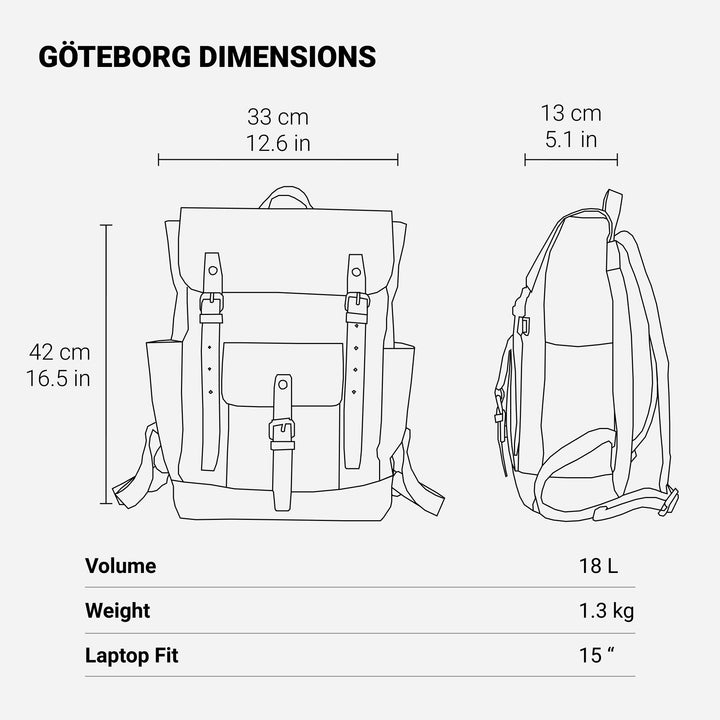Drune | Laptop Rucksack - Malmö - Ideal für Arbeit und Reisen