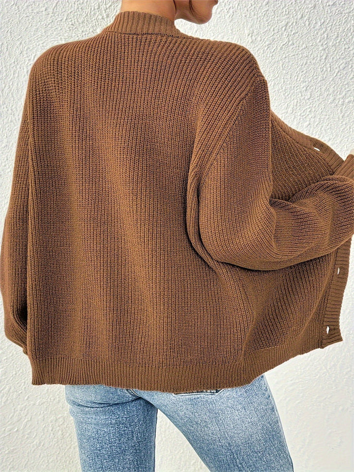 Drune | Weste Ziegel mit V-Ausschnitt Knopfweich und leicht zu kombinieren