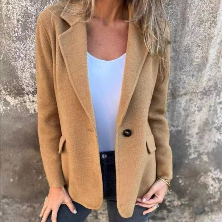 Drune | Blazer Wolle Senf Struktur Warm und Elegant