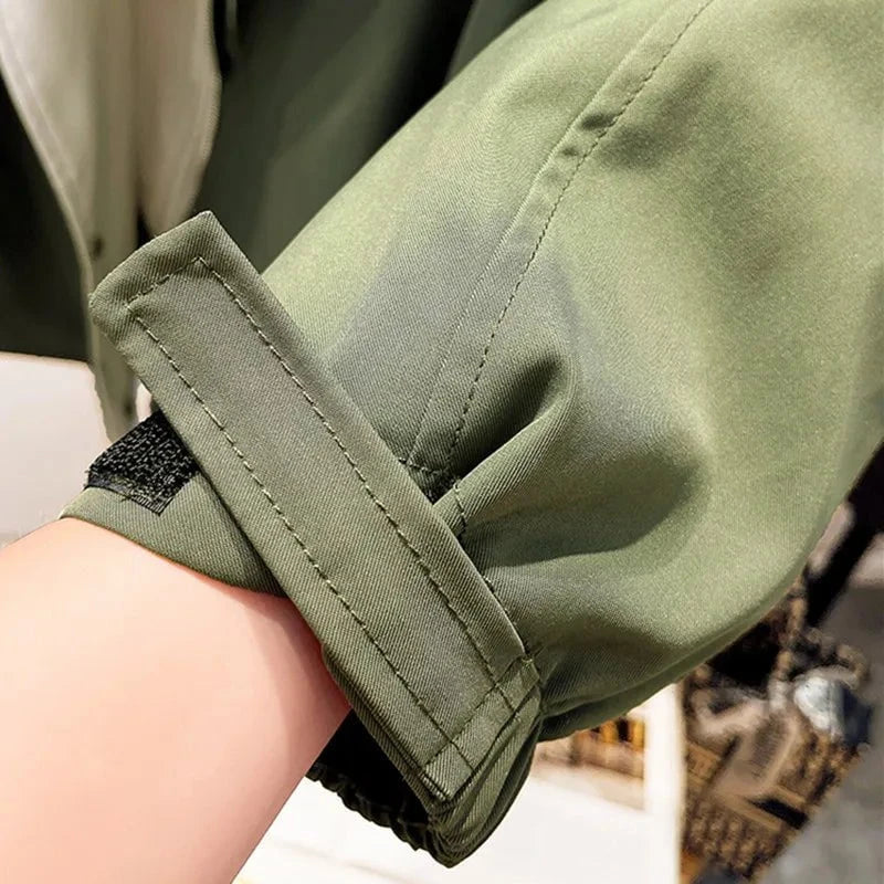 Drune | Oversize-Jacke Khaki & Beige Trendy & Architektonisch