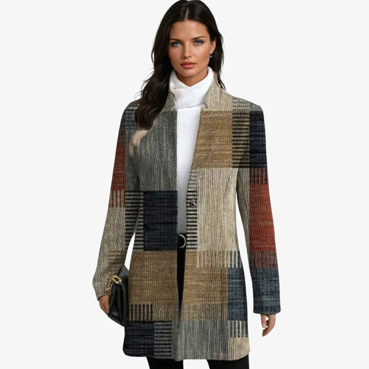 Drune | Modische Patchwork-Jacke Herbst Geometrisches Muster