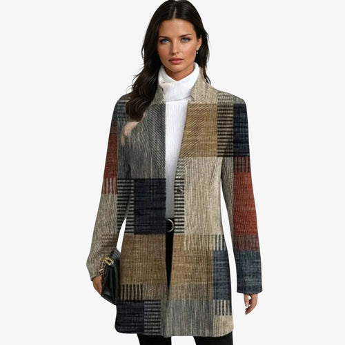 Drune | Modische Patchwork-Jacke Herbst Geometrisches Muster