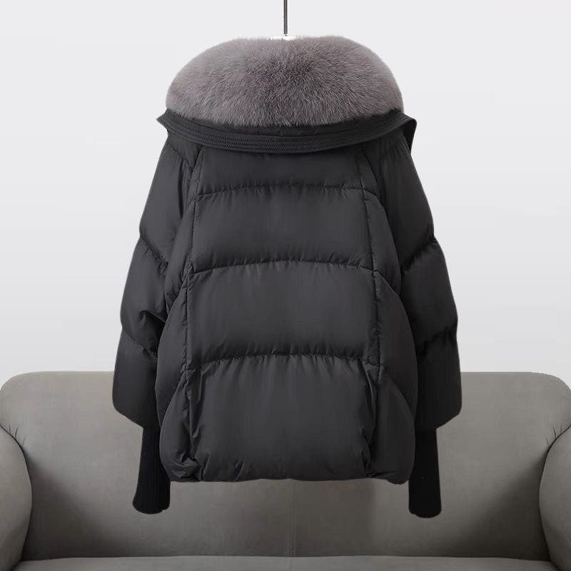 Drune | Kurze Daunenjacke mit Ultra-warmem Pelzkragen & Eleganter Chic Winter