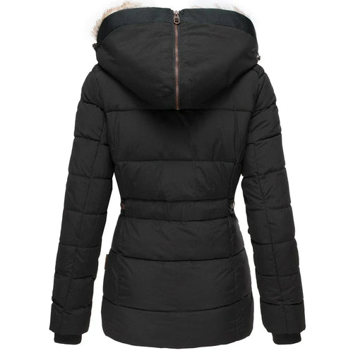 Drune | Winterdaunenjacke mit Kapuze, warm und elegant, mit gefälschtem Pelzfutter