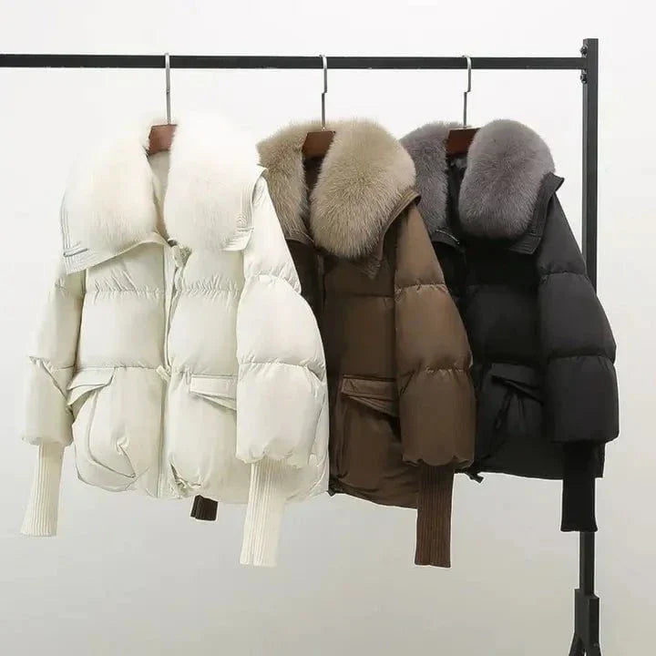 Drune | Luxus Wintersteppjacke mit warmer und eleganter Pelzkragen
