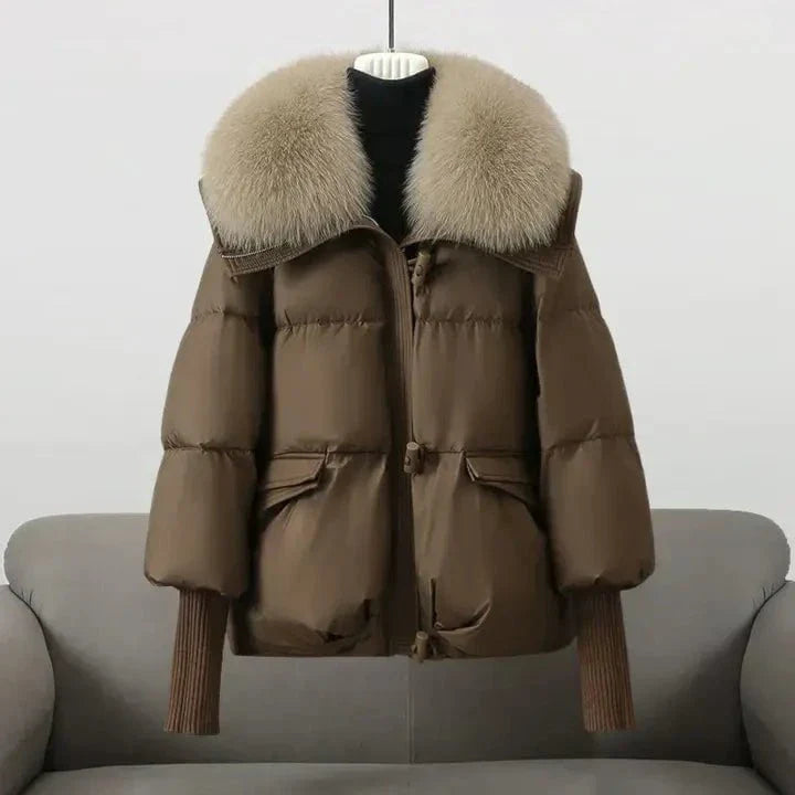 Drune | Luxus Wintersteppjacke mit warmer und eleganter Pelzkragen