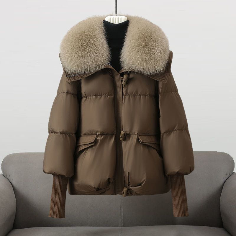 Drune | Kurze Daunenjacke mit Ultra-warmem Pelzkragen & Eleganter Chic Winter