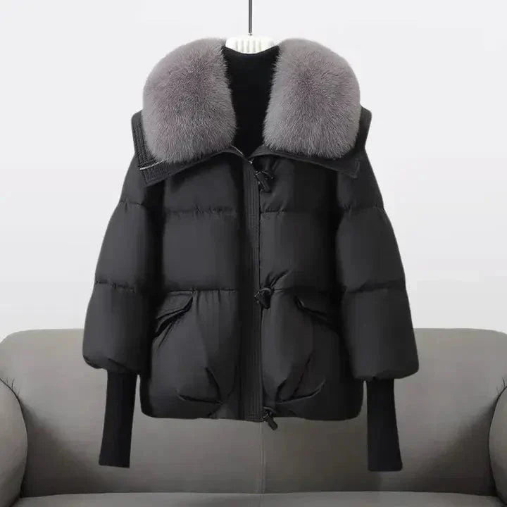 Drune | Luxus Wintersteppjacke mit warmer und eleganter Pelzkragen