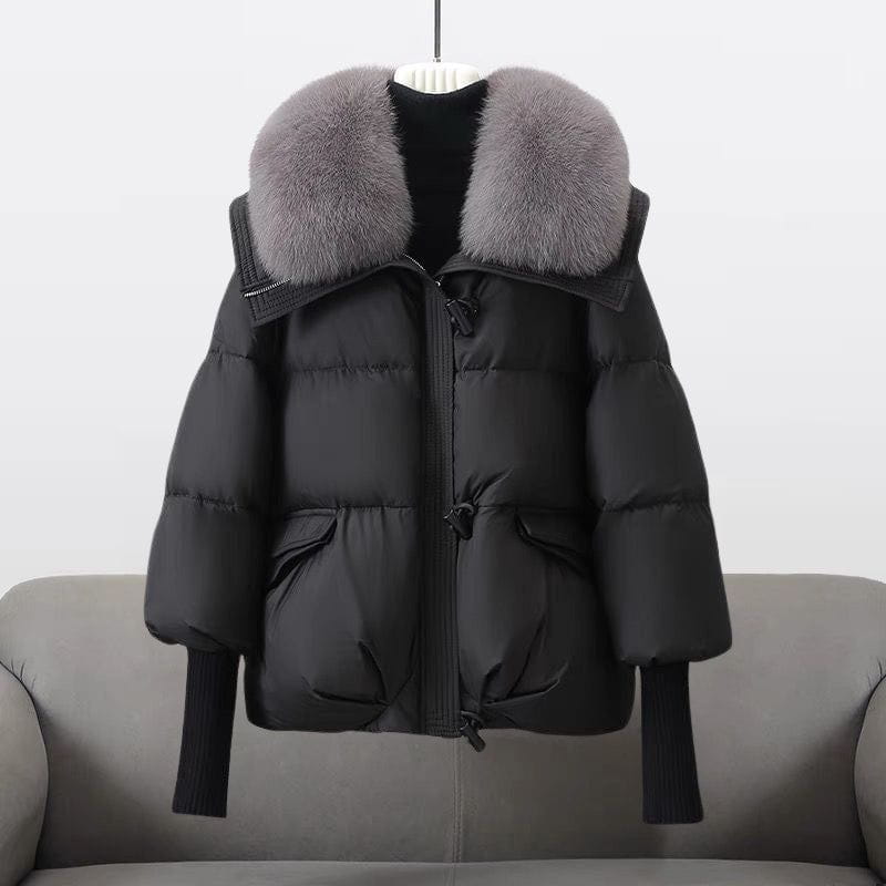Drune | Kurze Daunenjacke mit Ultra-warmem Pelzkragen & Eleganter Chic Winter