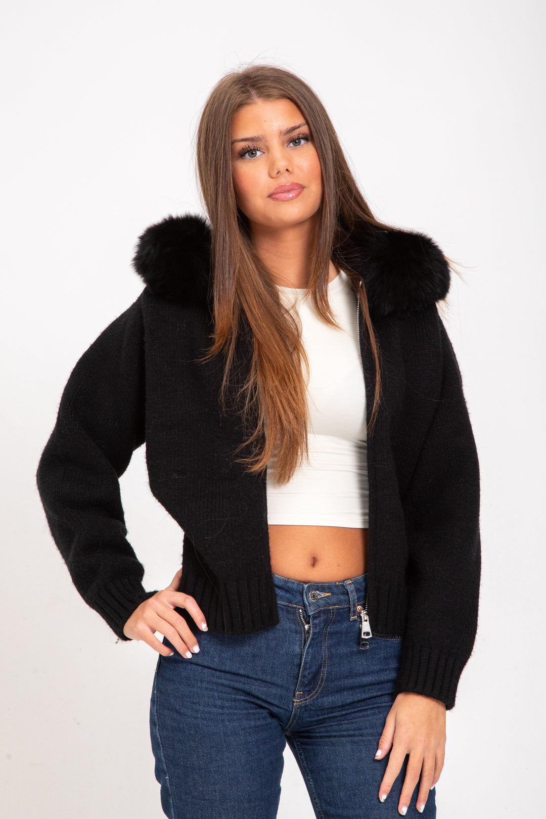 Drune | Kapuzenjacke mit falschem Pelz Eleganz Wärme und Komfort