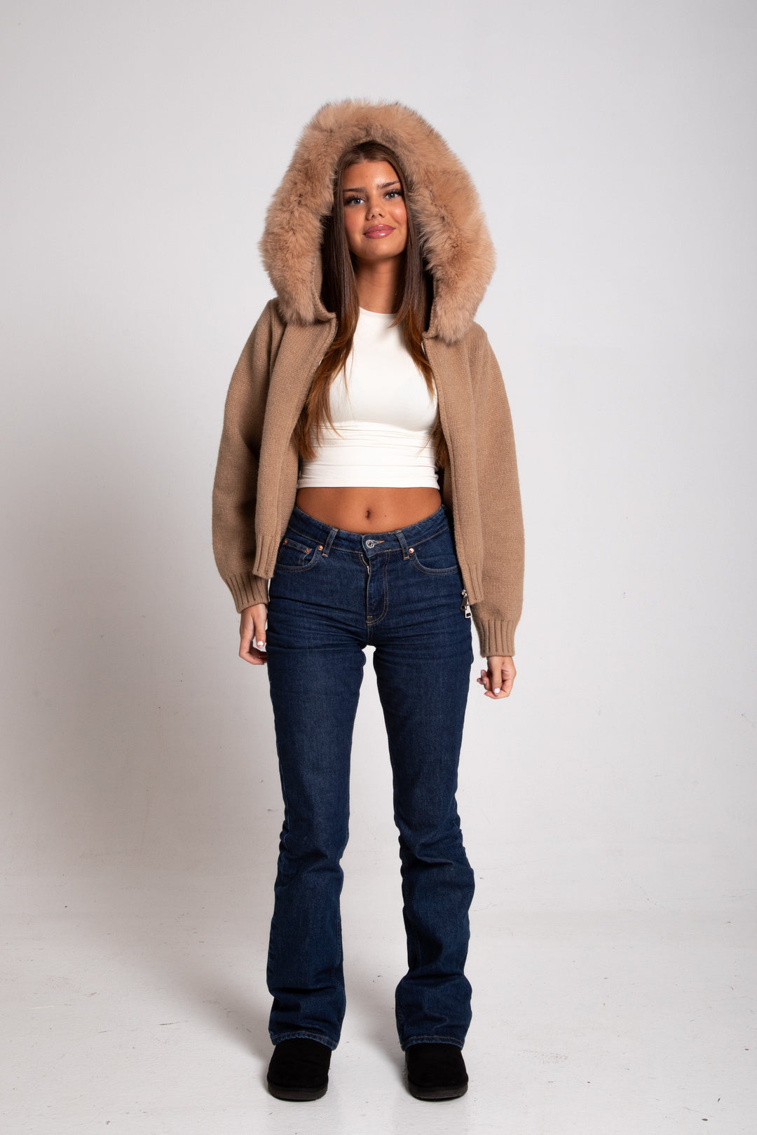 Drune | Kapuzenjacke mit falschem Pelz Eleganz Wärme und Komfort