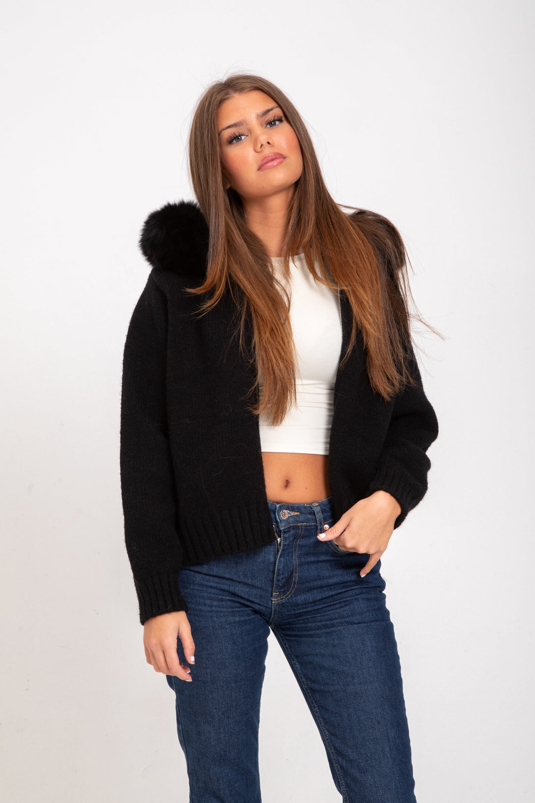 Drune | Kapuzenjacke mit falschem Pelz Eleganz Wärme und Komfort