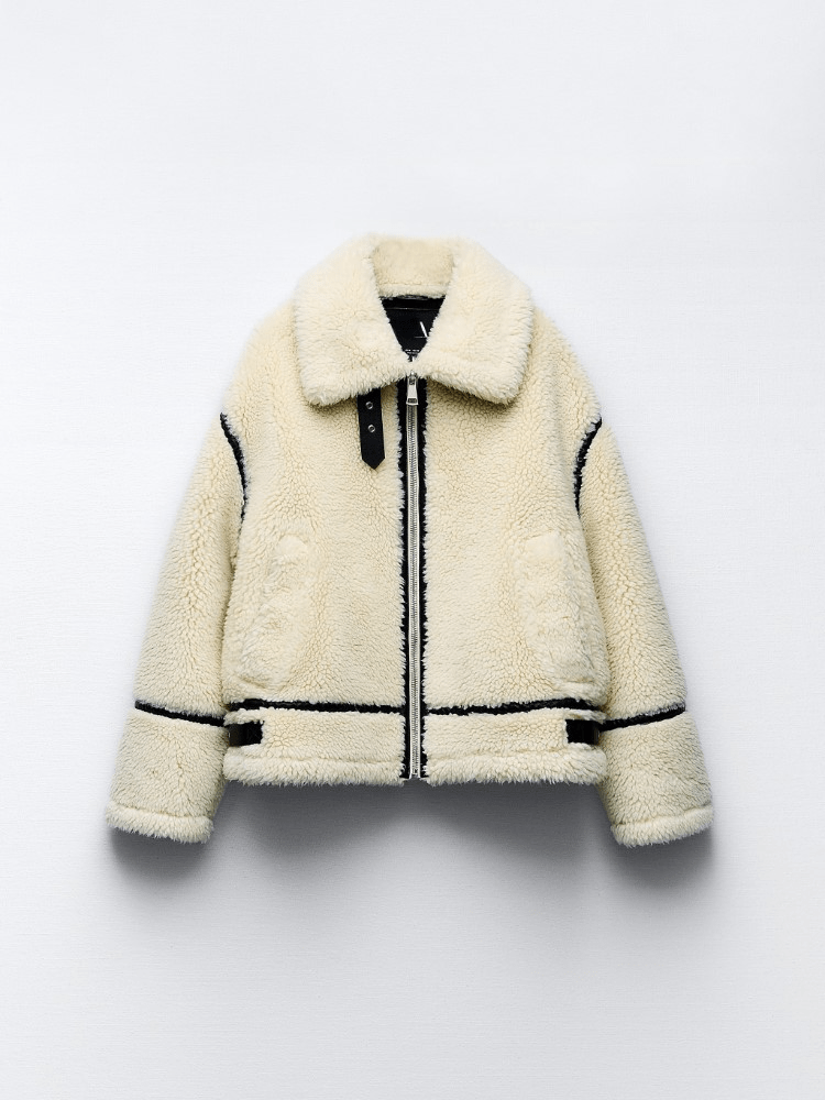 Drune | Fliegerjacke Schafslebe Effekt Warm & Trendy Lässig Winterlook