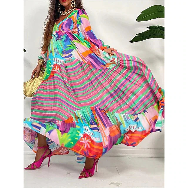Drune | Kaleidoskop Eleganz Langarmkleid