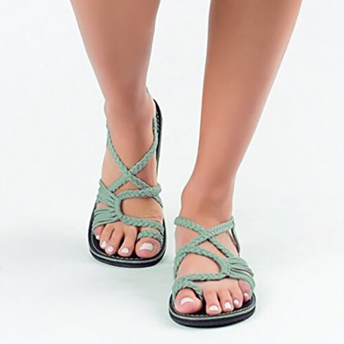 Drune | Stylische flache Sandalen aus Palmenblättern - Bequeme und schicke Sommerschuhe