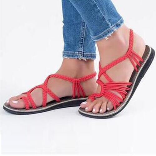Drune | Stylische flache Sandalen aus Palmenblättern - Bequeme und schicke Sommerschuhe