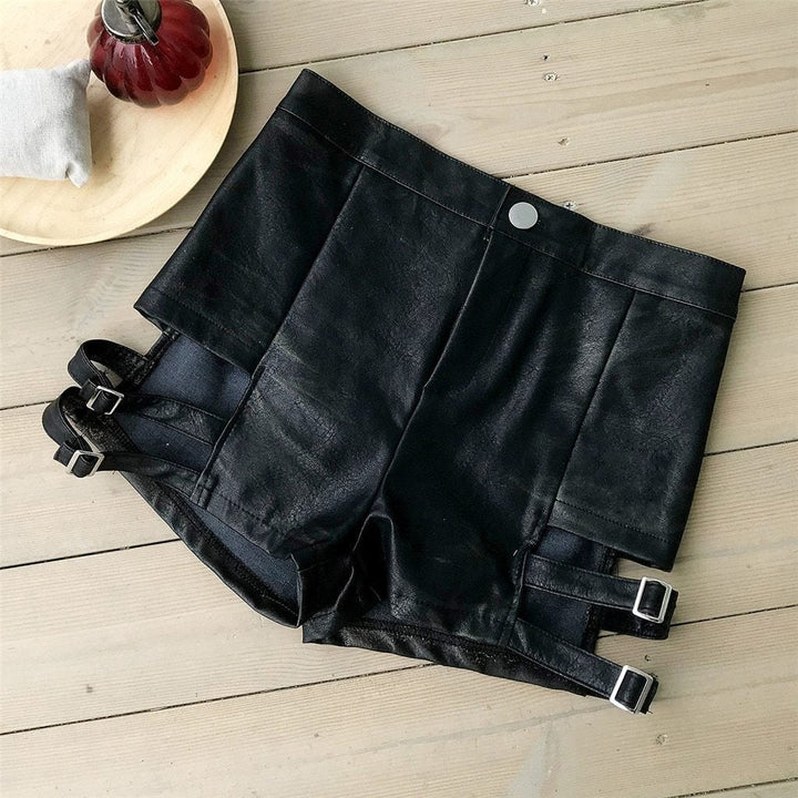 Drune | Leder Mini Slim Hip Shorts