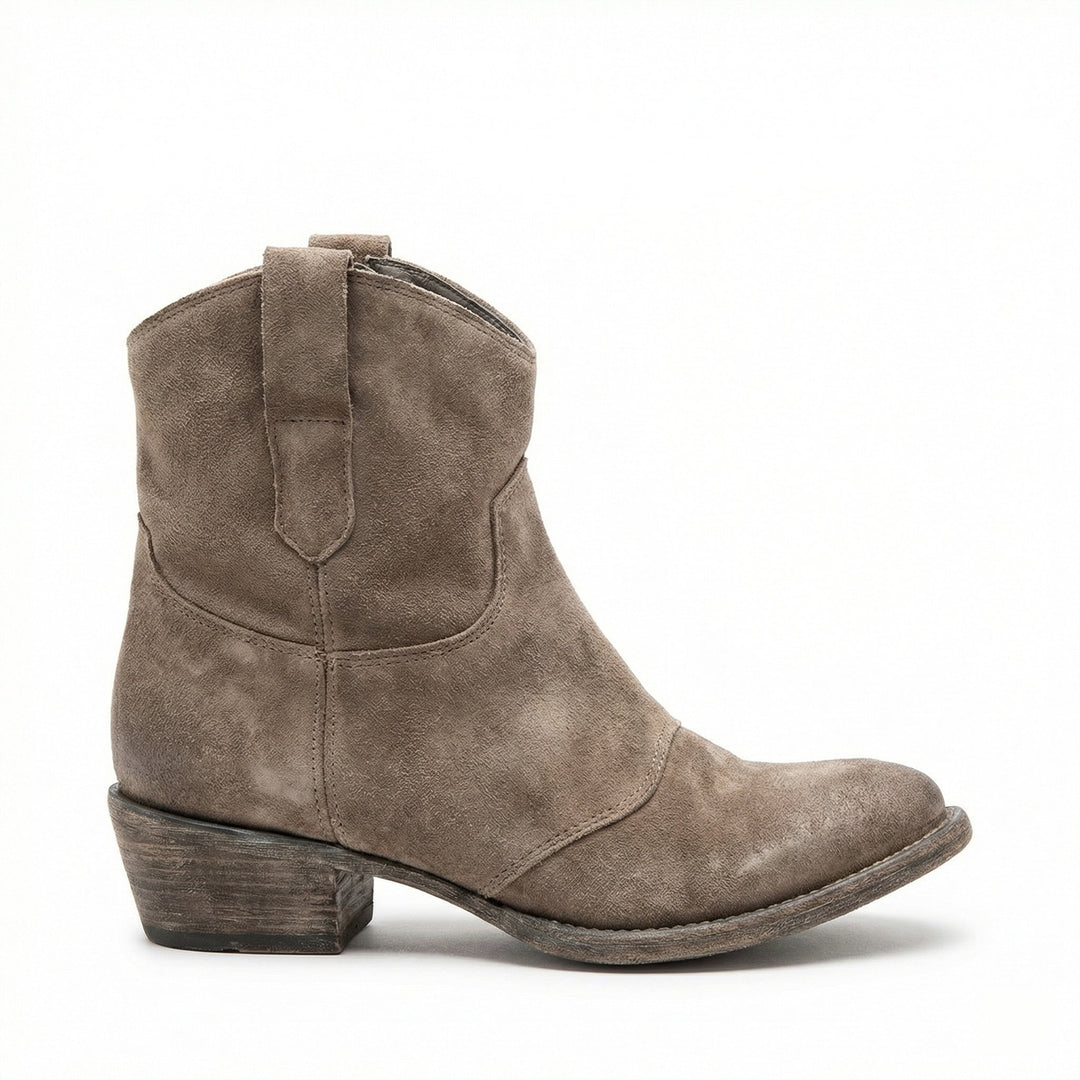 Kurze Cowboy-Stiefel | Western | Wildleder | Knöchel-Stiefel | Damenstiefel Drune