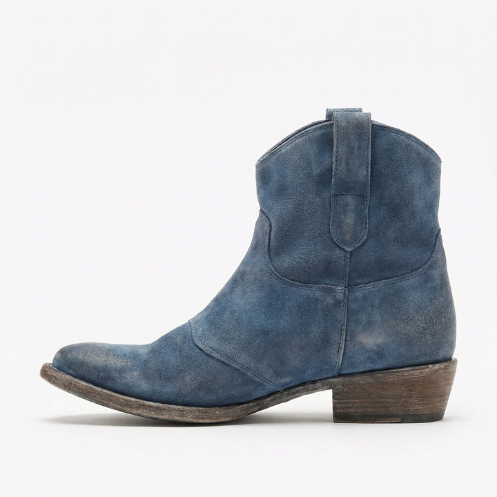 Kurze Cowboy-Stiefel | Western | Wildleder | Knöchel-Stiefel | Damenstiefel Drune