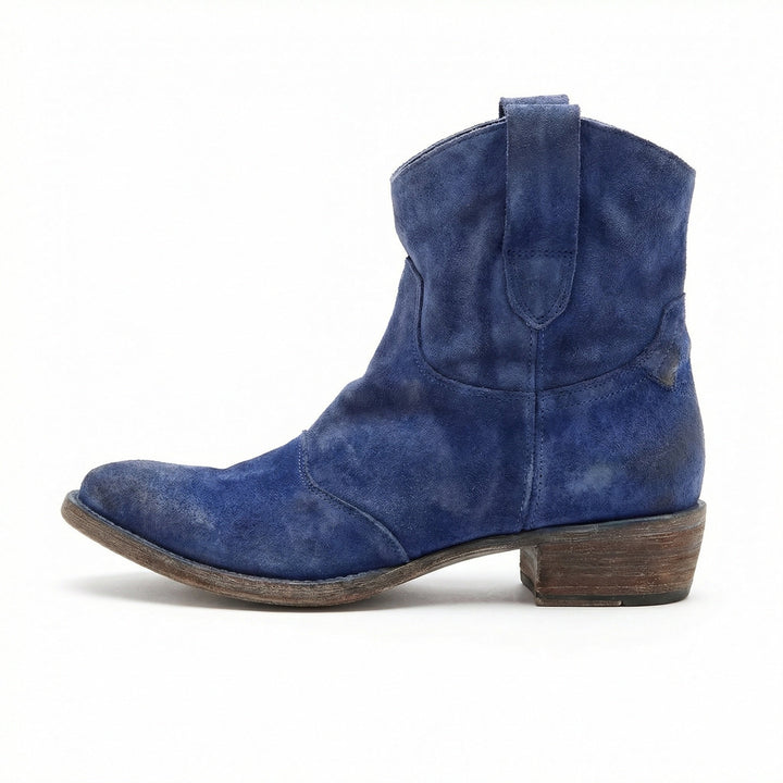 Kurze Cowboy-Stiefel | Western | Wildleder | Knöchel-Stiefel | Damenstiefel Drune