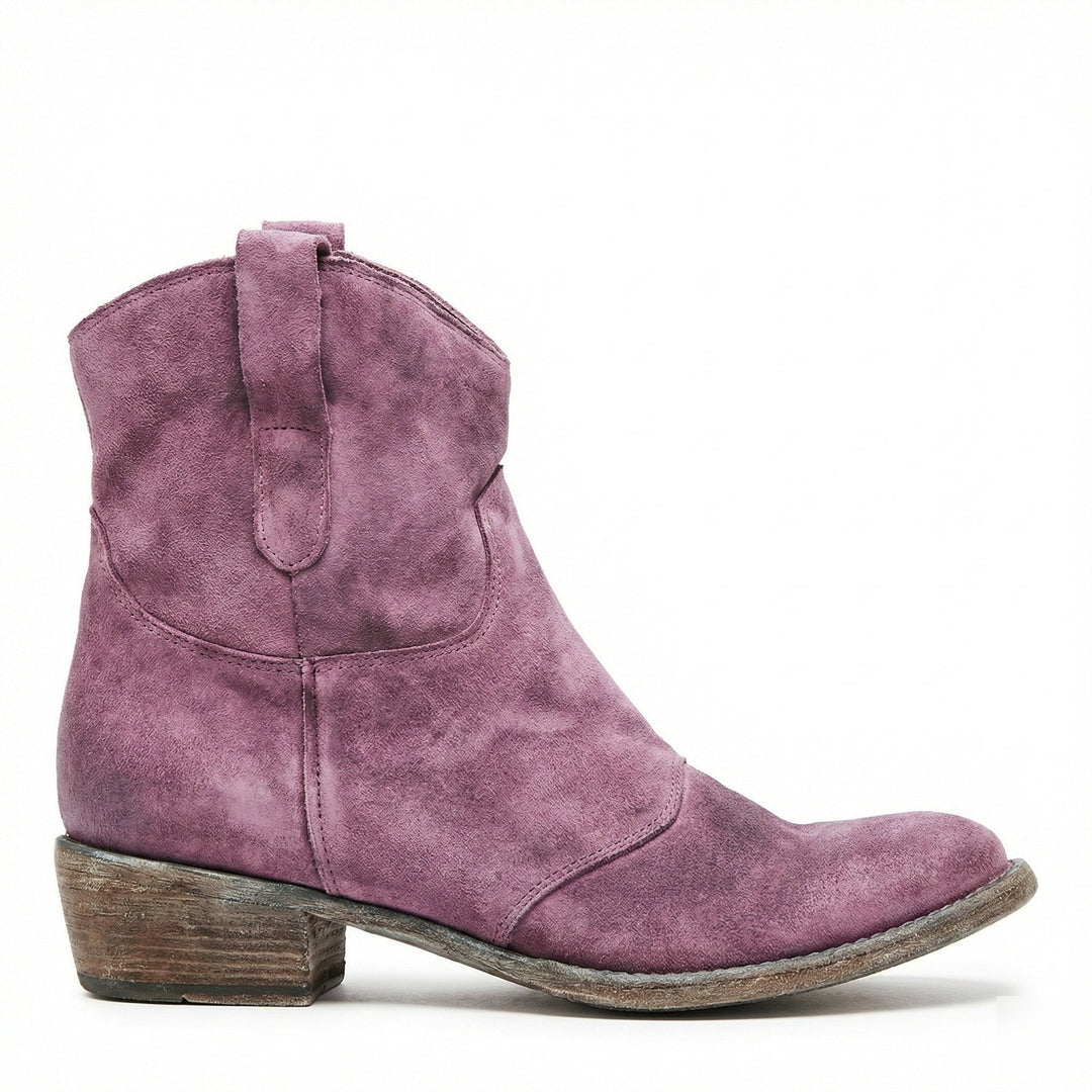 Kurze Cowboy-Stiefel | Western | Wildleder | Knöchel-Stiefel | Damenstiefel Drune