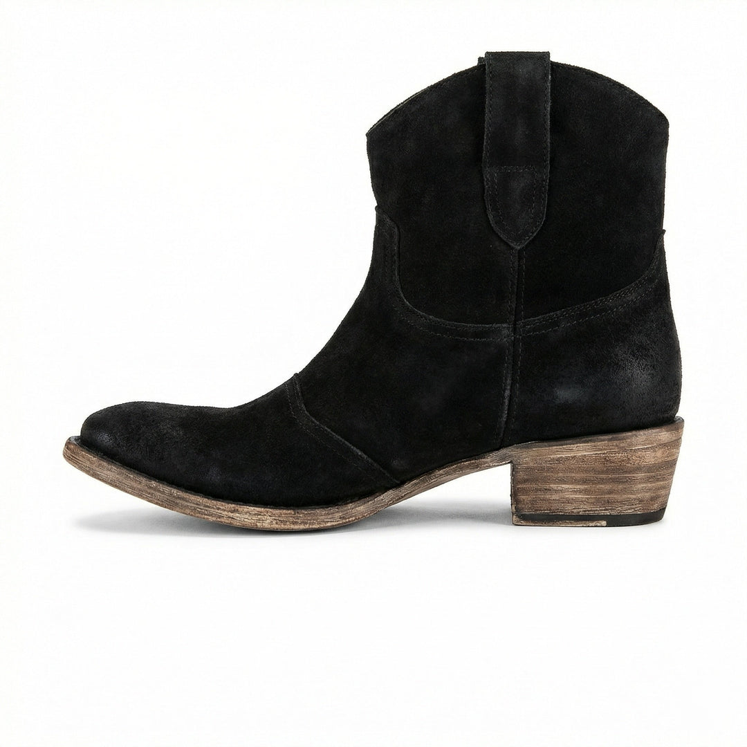 Kurze Cowboy-Stiefel | Western | Wildleder | Knöchel-Stiefel | Damenstiefel Drune